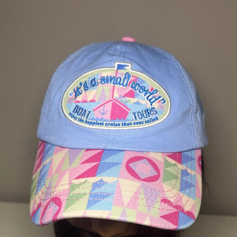 Disney Parks it’s a small world boat tours Colorful Geometric Pattern rare Cap